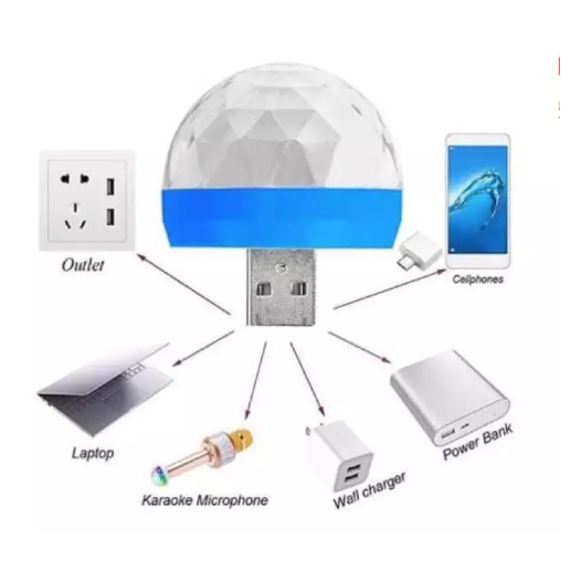 [HCM]Đèn Led small magic ball đèn Vũ Trường Mini Cổng USB