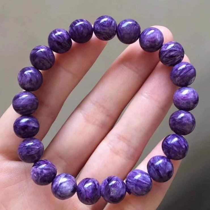 VÒNG TAY ĐÁ MẮT RỒNG TÍM Charoite- 8LI