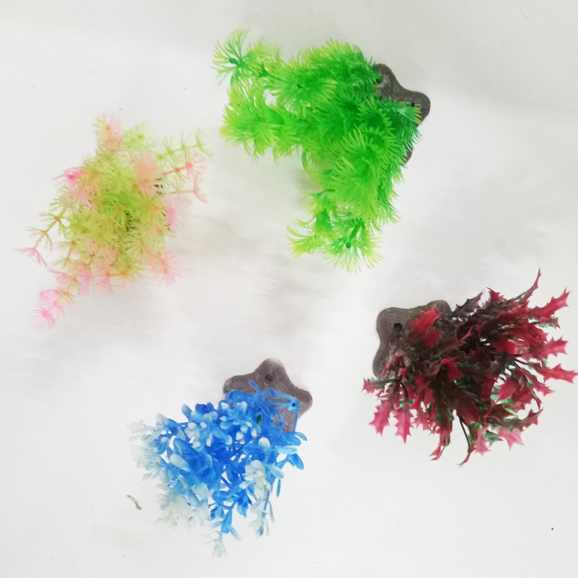 Bộ 4 Cây Trang Trí Bể Cá Size Nhỏ (Khoảng 10cm x 7cm Mỗi Cây) - Đồ Trang Trí Hồ Cá