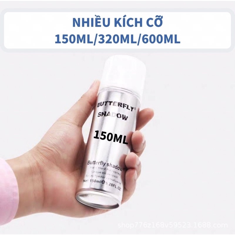 Gôm Bạc Xịt Tóc Butterfly Shadow 320ml  [chính hãng] Camy shop68