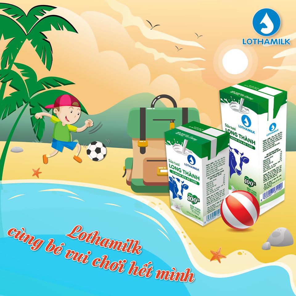 Thùng 48 hộp 110ml sữa tươi có đường Long Thành