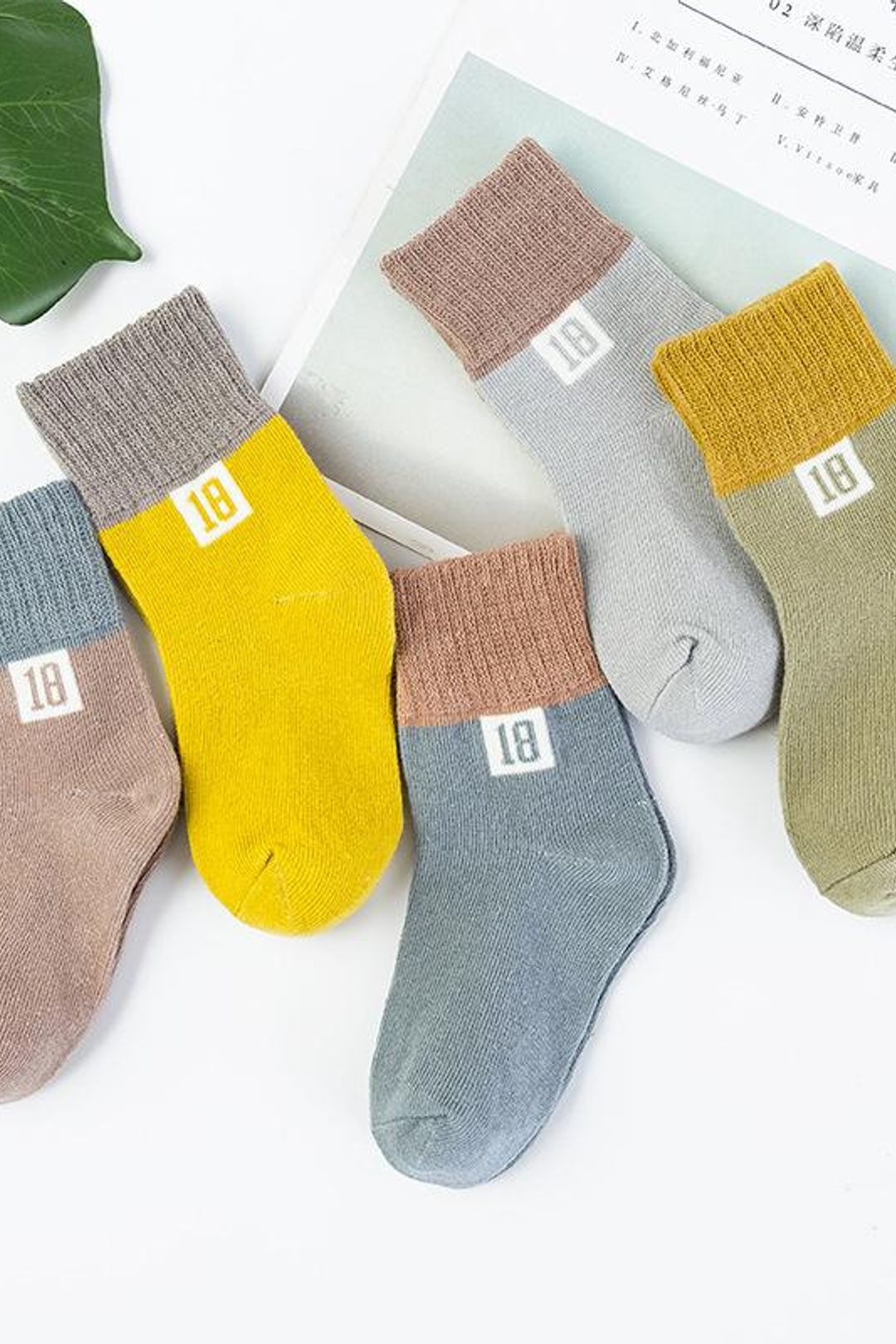 Set 5 đôi tất cổ cao trẻ em 1-12t