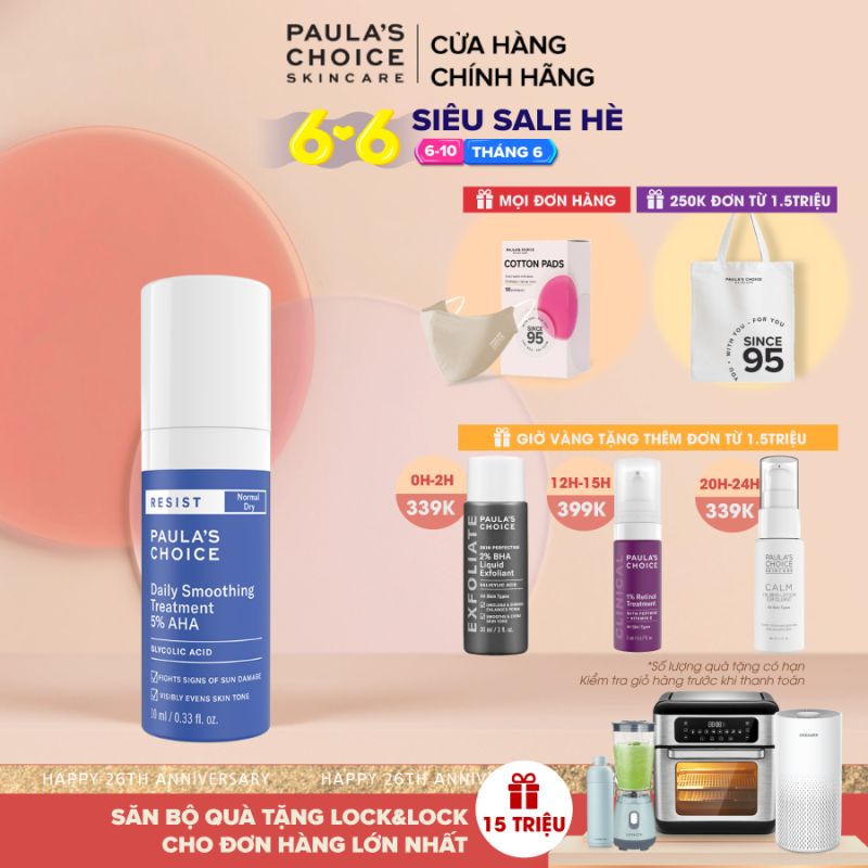 Kem tẩy da chết bề mặt làm sáng mịn và đều màu da Paula’s Choice RESIST Daily Smoothing Treatment With 5% AHA 10 ml-7667 giá rẻ