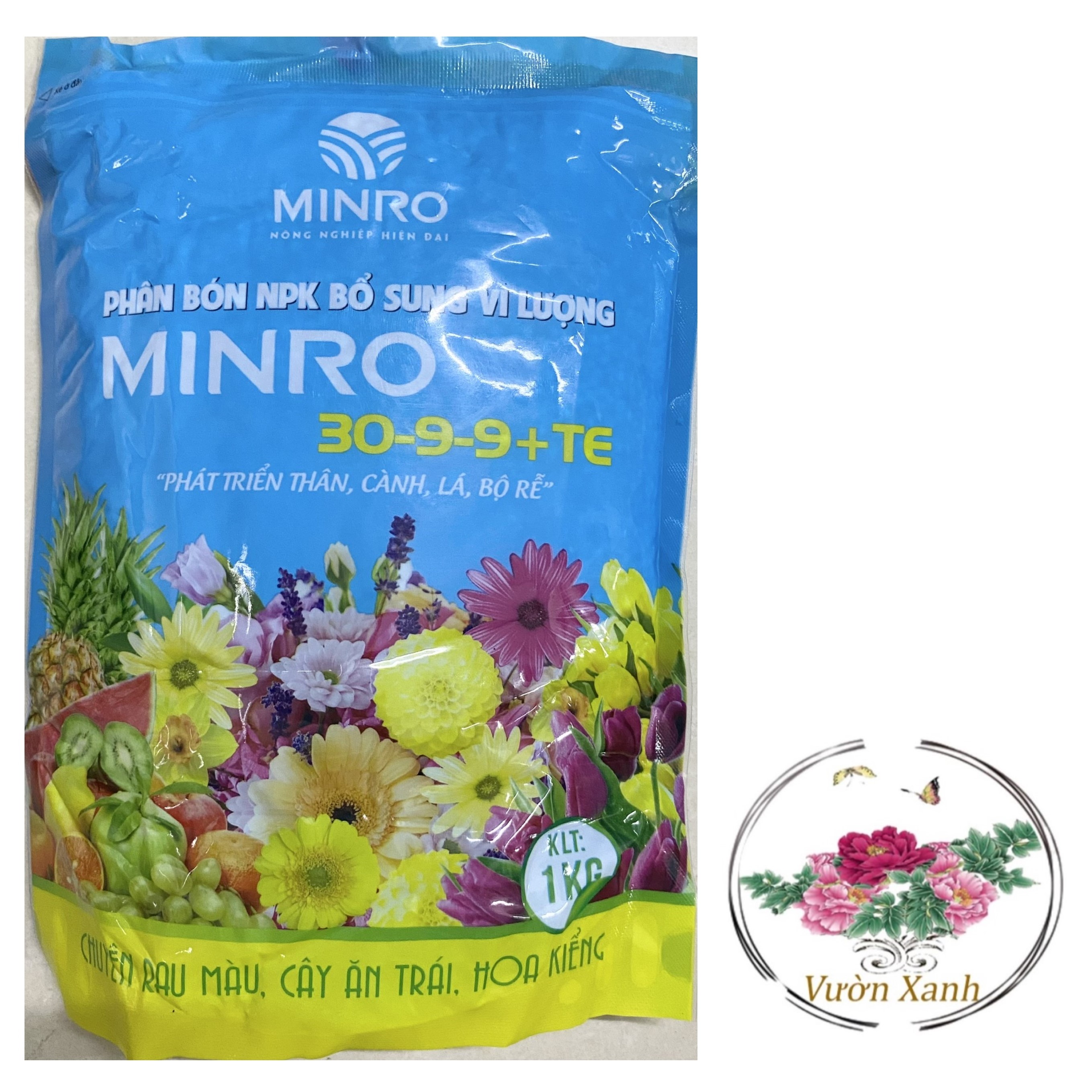 Minro phân bón npk bổ sung vi lượng 30-9-9+te phát triển thân, cành, lá, rễ - #309a# 1kg