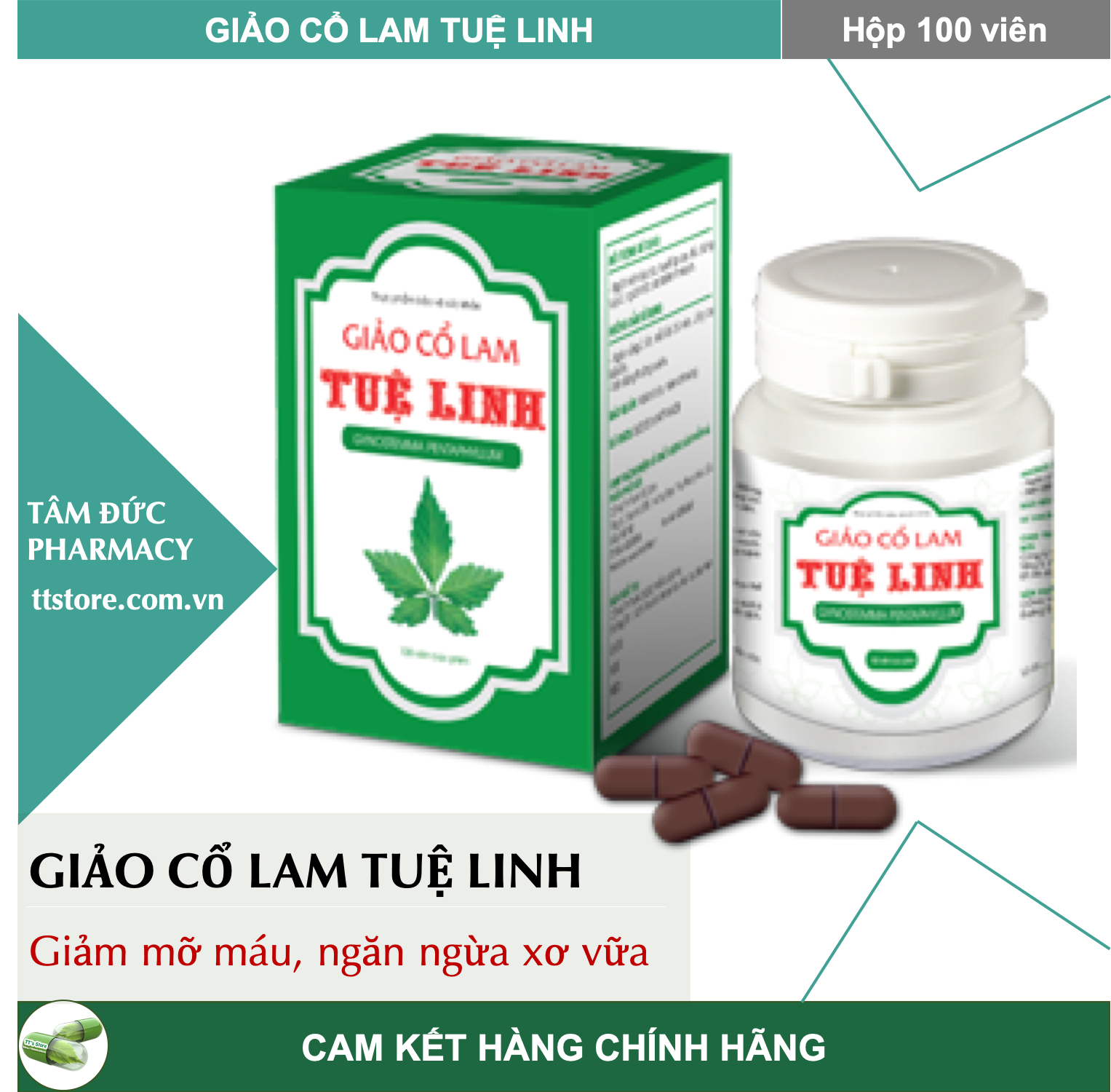 Giảo cổ lam tuệ linh - hỗ trợ giảm mỡ máu ngăn ngừa xơ vữa mạch máu