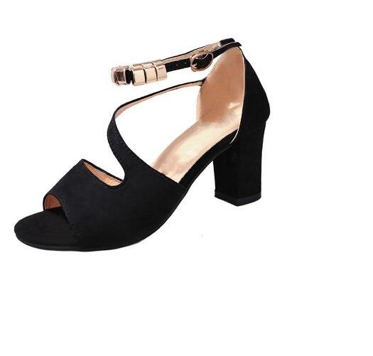 [HCM]Giày cao gót nữ hở mũi gót vuông 7 cm