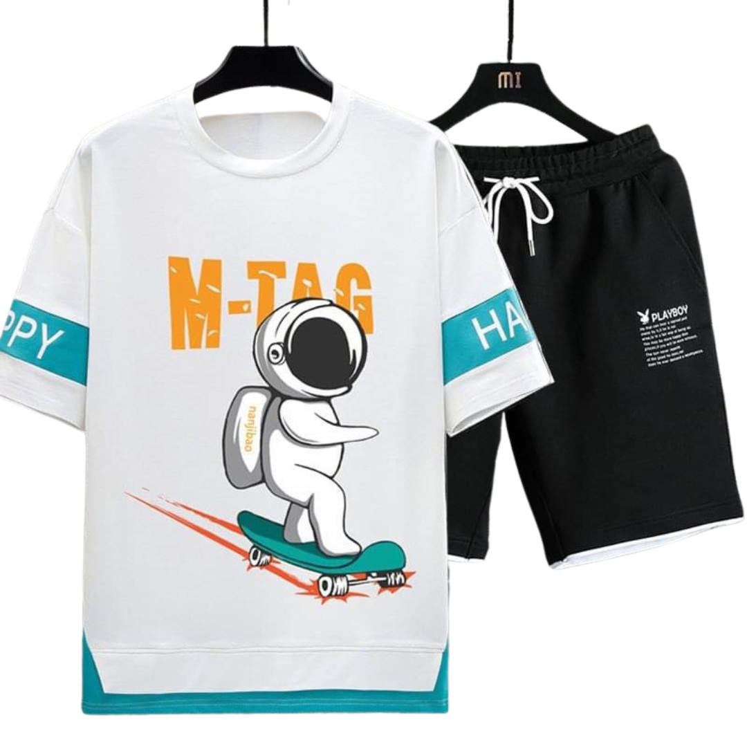 Set Bộ Đồ Thun Thể Thao Nam Nữ Mùa Hè Ngắn Tay - Bộ Quần Áo Phối Chữ M-TAG Sành Điệu Dáng Hiphop Trẻ Trung Năng Động - G9_shop S0