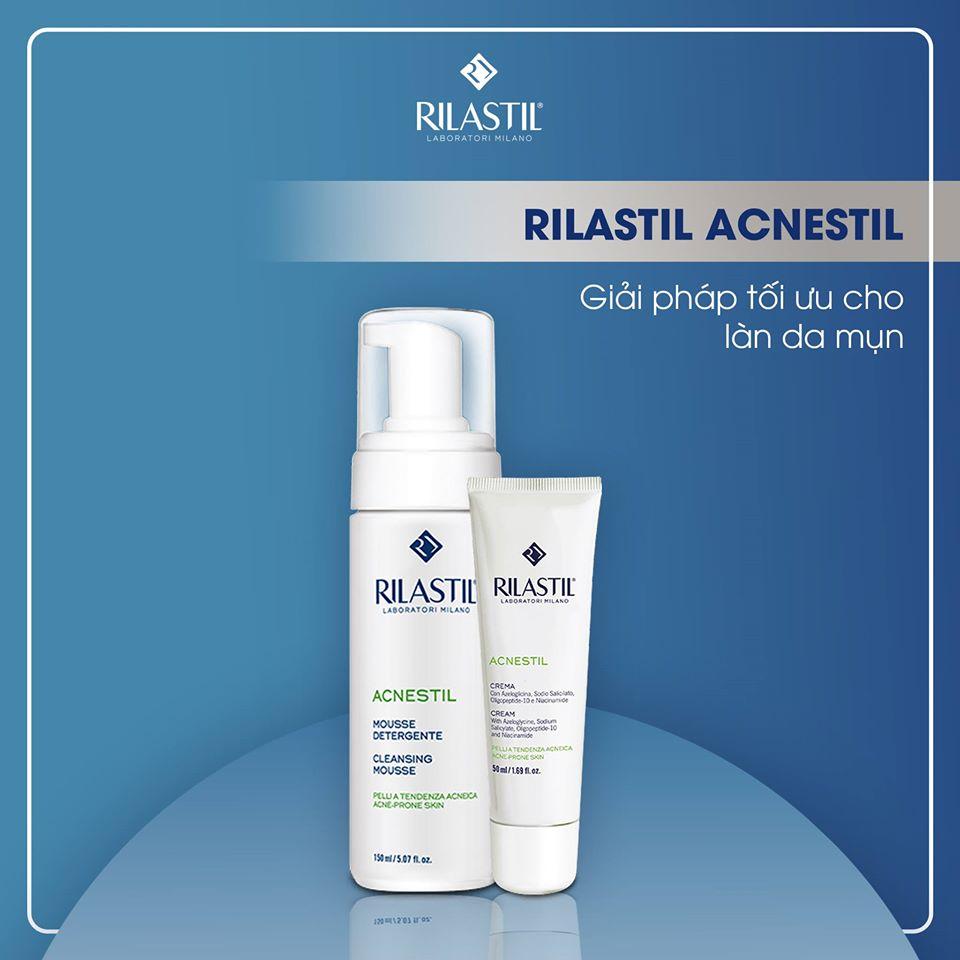 Bọt rửa mặt dành cho da mụn Rilastil Acnestil Face Cleansing Mousse 150ml