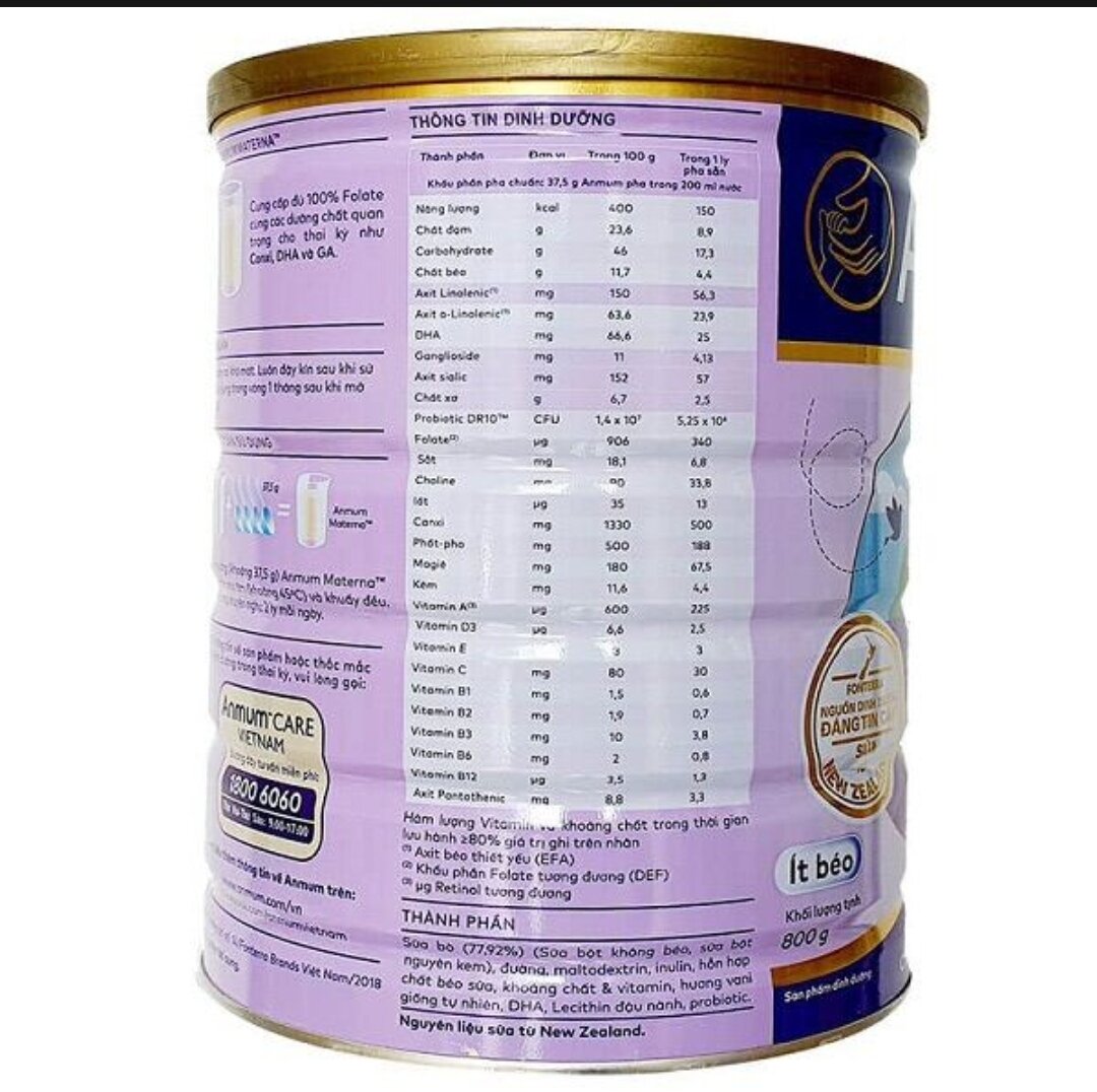 Sữa bột Anmum Materna 800g