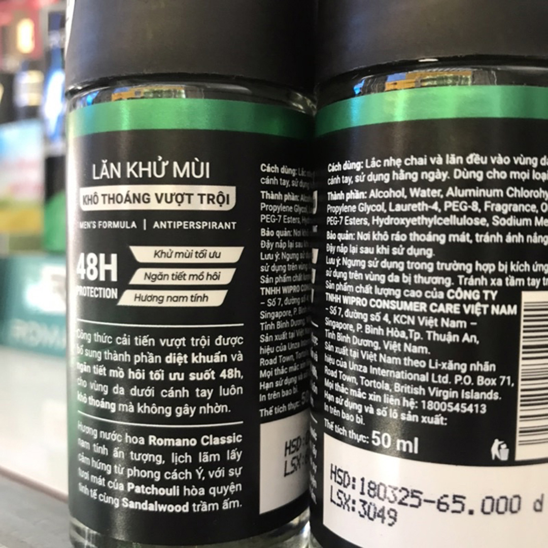 Lăn khử mùi nam Romano Classic 50ml