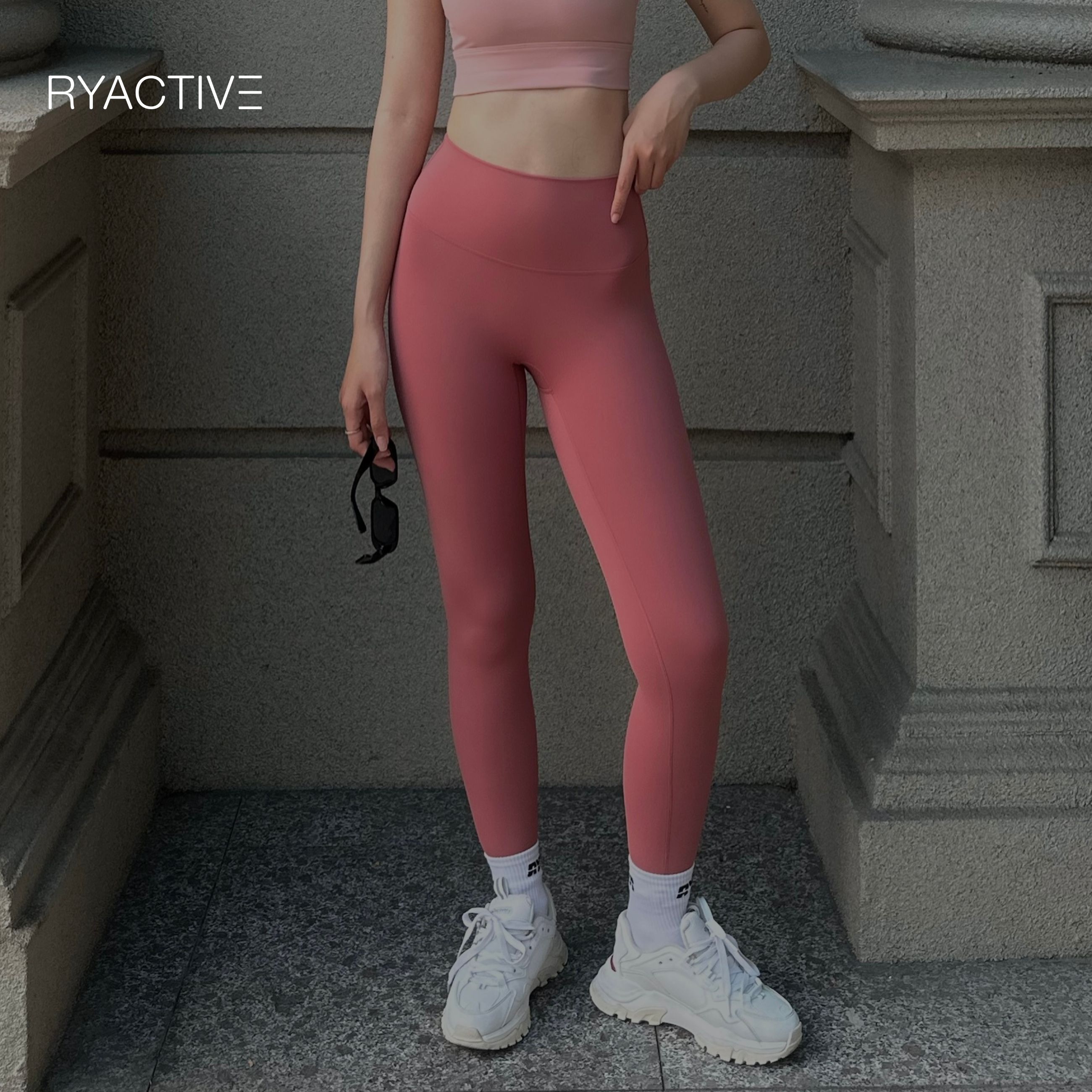 Quần legging thể thao dáng dài RYACTIVE - RYA Legging Rose