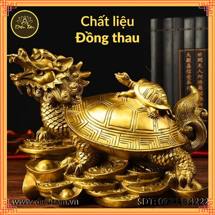 Feng Shui copper statue turtle dragon head turtle