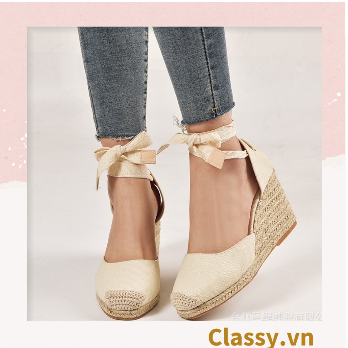 Classy [CÓ SẴN] GIÀY CÓI ĐẾ XUỒNG QUAI GIÀY CỘT NƠ [G421]