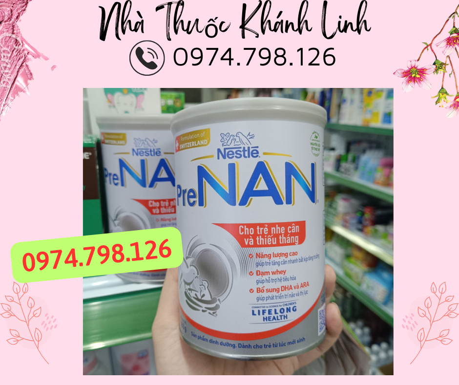 🌺 𝗣𝗥𝗘𝗡𝗔𝗡 380g sữa dành cho trẻ sinh non nhẹ cân bổ sung dha - sữa bột dinh dưỡng nestlé pre nan prenan.