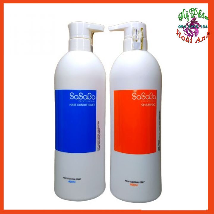 Bộ dầu gội xả hoàn hình sasaba phục hồi tóc siêu mềm mượt 800ml x 2 mẫu mới chai tròn 2019