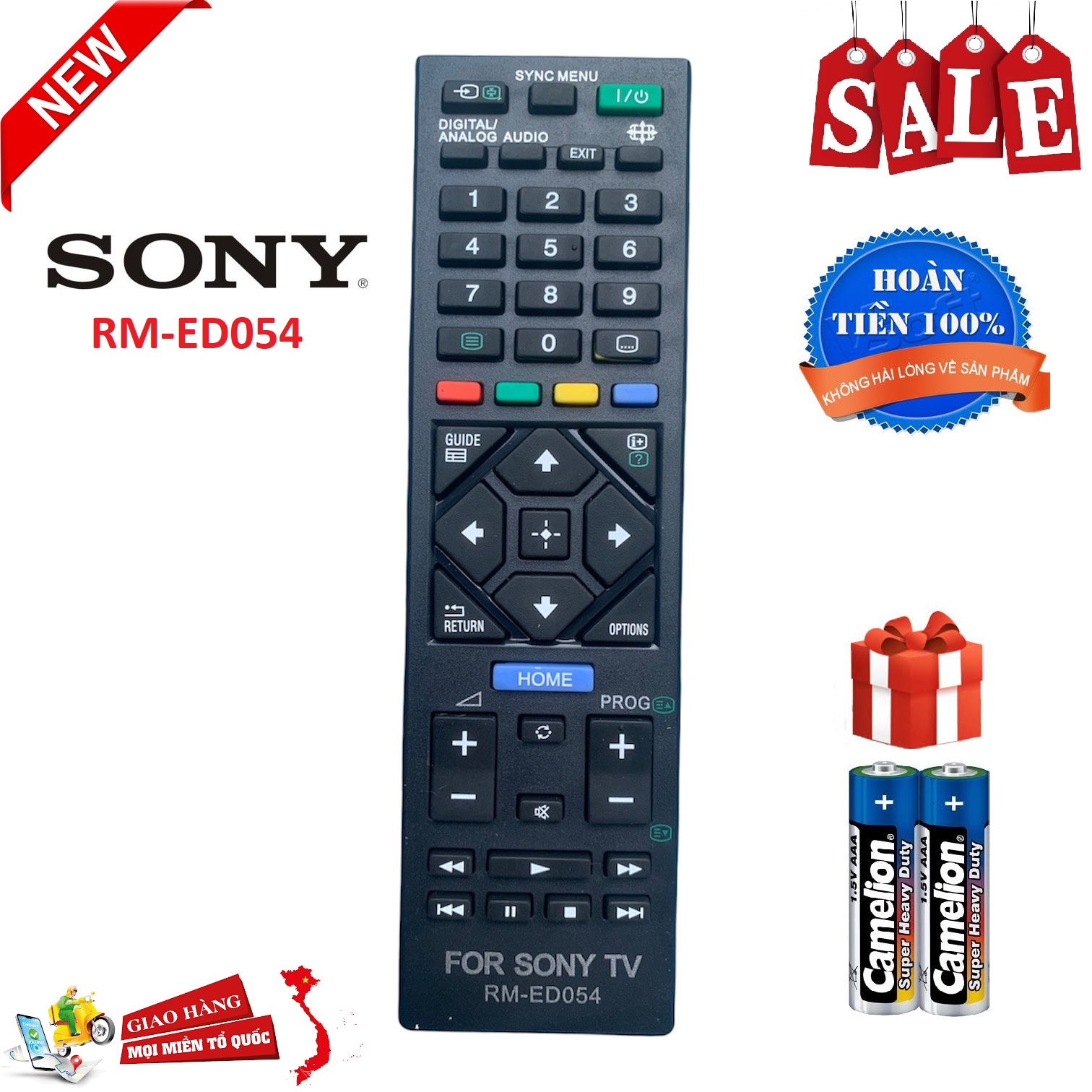 Điều khiển tivi Sony RM-ED054 các dòng Led Lcd Plasma đời cũ - Hàng tốt Remote đầu bấm từ xa tivi sony RM-ED054 B1FK KDL-32R, 40R, 46R