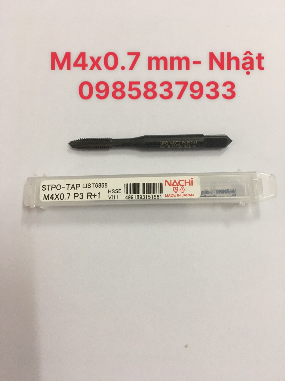 Mũi taro ren M4x0.7 mm Nachi Nhật dùng tạo ren lỗ dễ dàng hiệu quả
