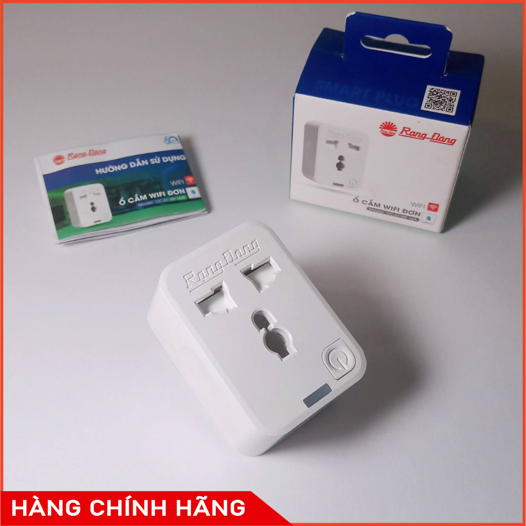 Ổ Cắm Thông Minh Wifi 16A – Ổ Cắm Wifi Rạng Đông 3500W – Chức Năng Hẹn Giờ, Điều Khiển Từ Xa – Bảo Hành 1 Năm