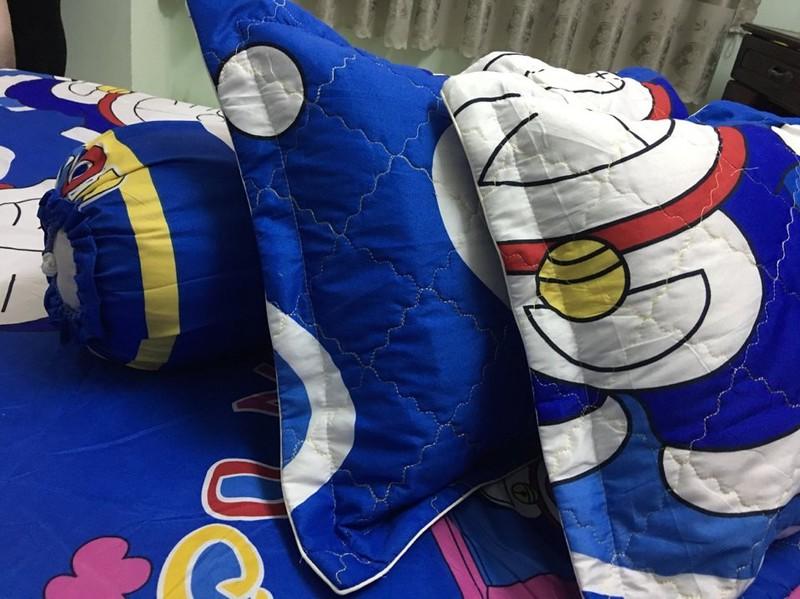 Bộ Chăn Ga Gối Cotton Poly Doraemon 1m8x2m
