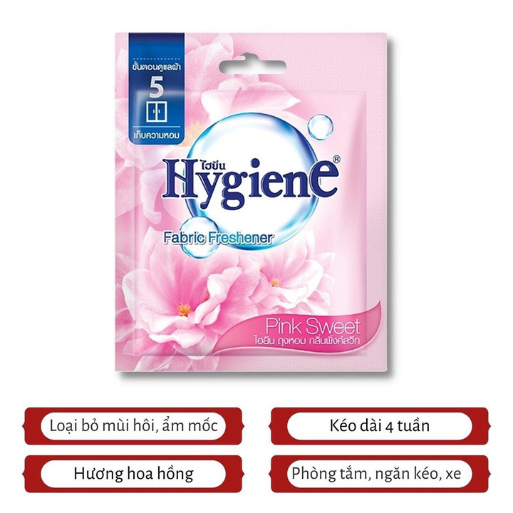 Combo 2 Túi Thơm Để Tủ Quần Áo Hygiene 8gr Thái Lan Thơm Phòng Treo Xe Phòng Ngủ Hương Hoa 8gr
