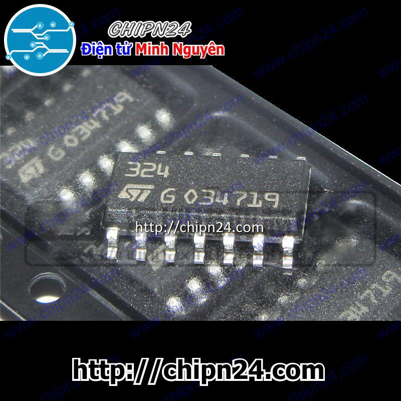 [2 con] (sop) ic dán lm324 sop-14 (smd) (hàng tốt) (lm 324) (ic khuếch đại thuật toán opamp)