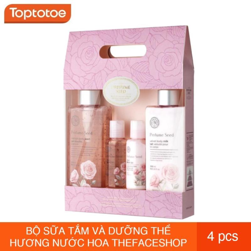 Bộ Sữa Tắm Và Dưỡng Thể Hương Nước Hoa Thefaceshop Perfume Seed Velvet Special Body Care Set (4 sản phẩm)