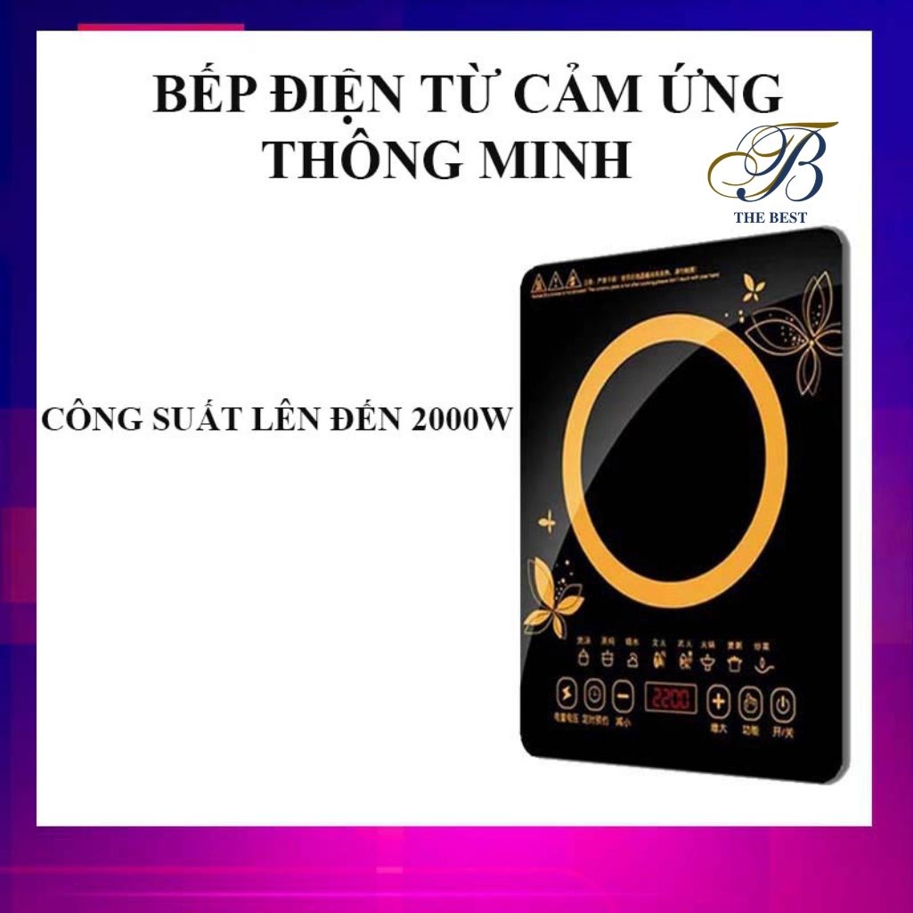 Bếp từ, bếp từ đơn, bếp điện từ đơn, bếp điện từ cảm ứng mặt kính, bếp từ một nồi, bếp từ cảm ứng, bếp điện từ Công suất 2000w đa chức năng