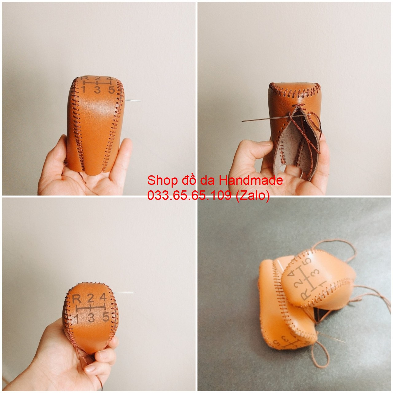 Combo bọc cần số & phanh tay các dòng xe ô tô da bò thật