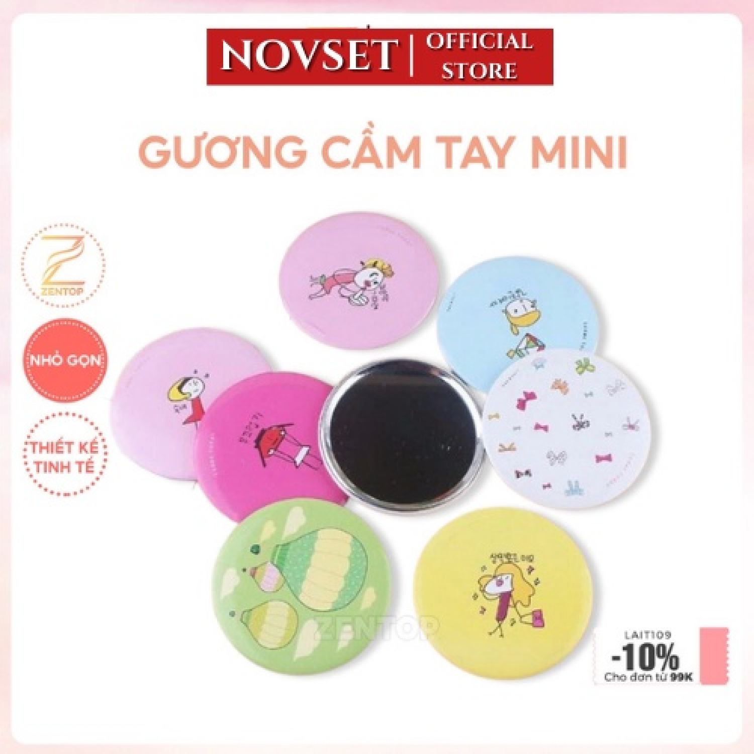 Gương tròn mini xinh xắn, gương mini [ MÃ B401 ]