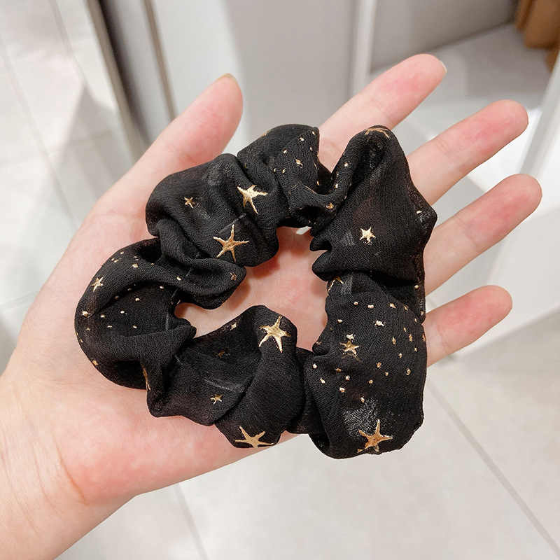 Cột tóc dây cột scrunchies ngôi sao nhiều màu vải voan - mã dt002