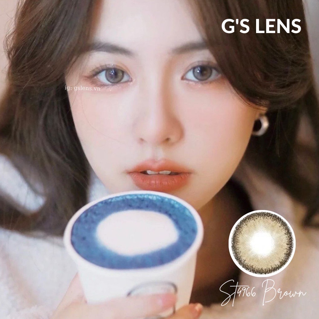 Kính áp tròng st4966 brown nâu tự nhiên giãn ít size s lens 0-6 độ g's lens