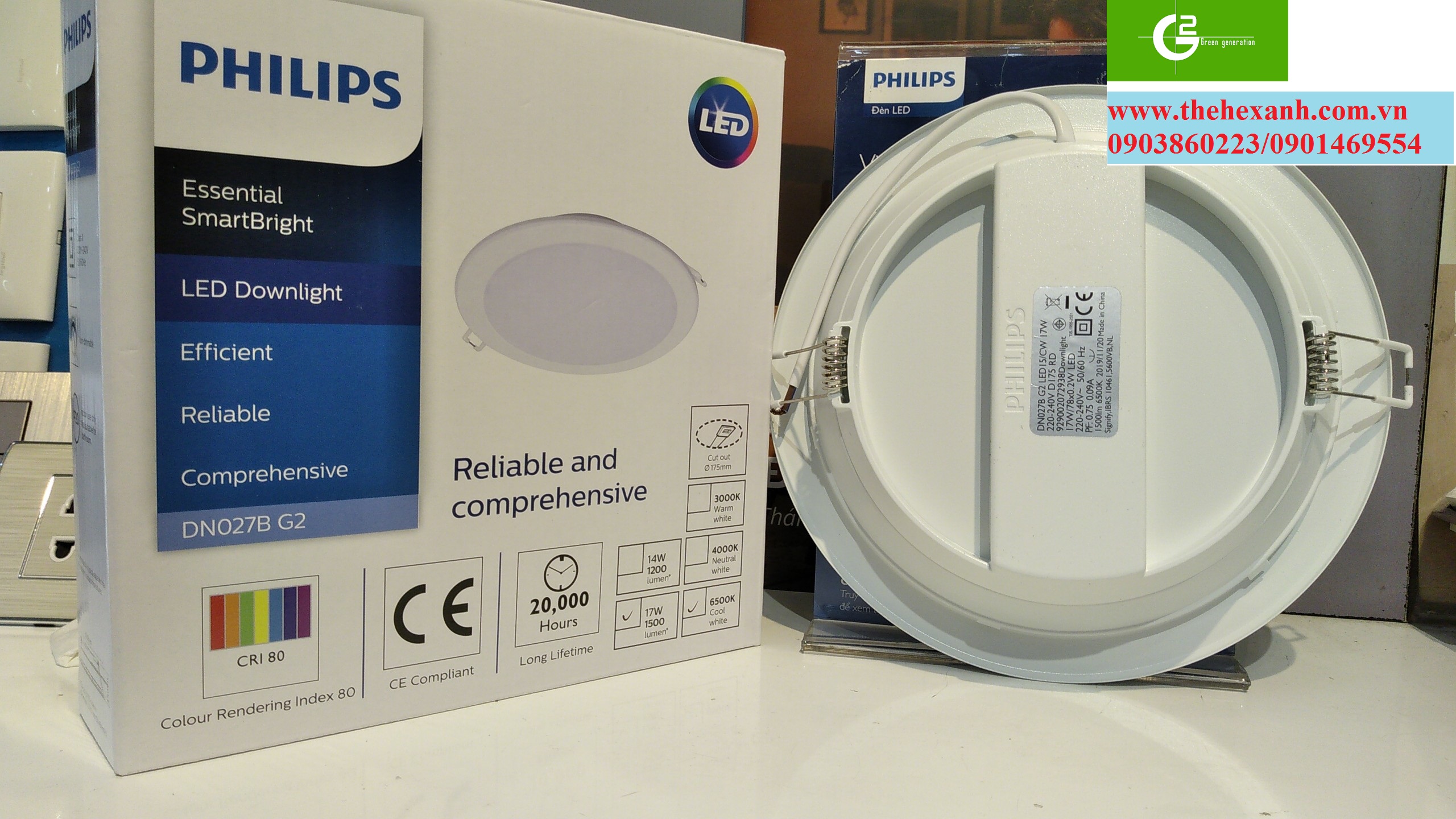 [HCM]Bộ đèn âm trần Philips LED DN027B G2 17W D175 Tròn (Trắng/Vàng/Trung tính)