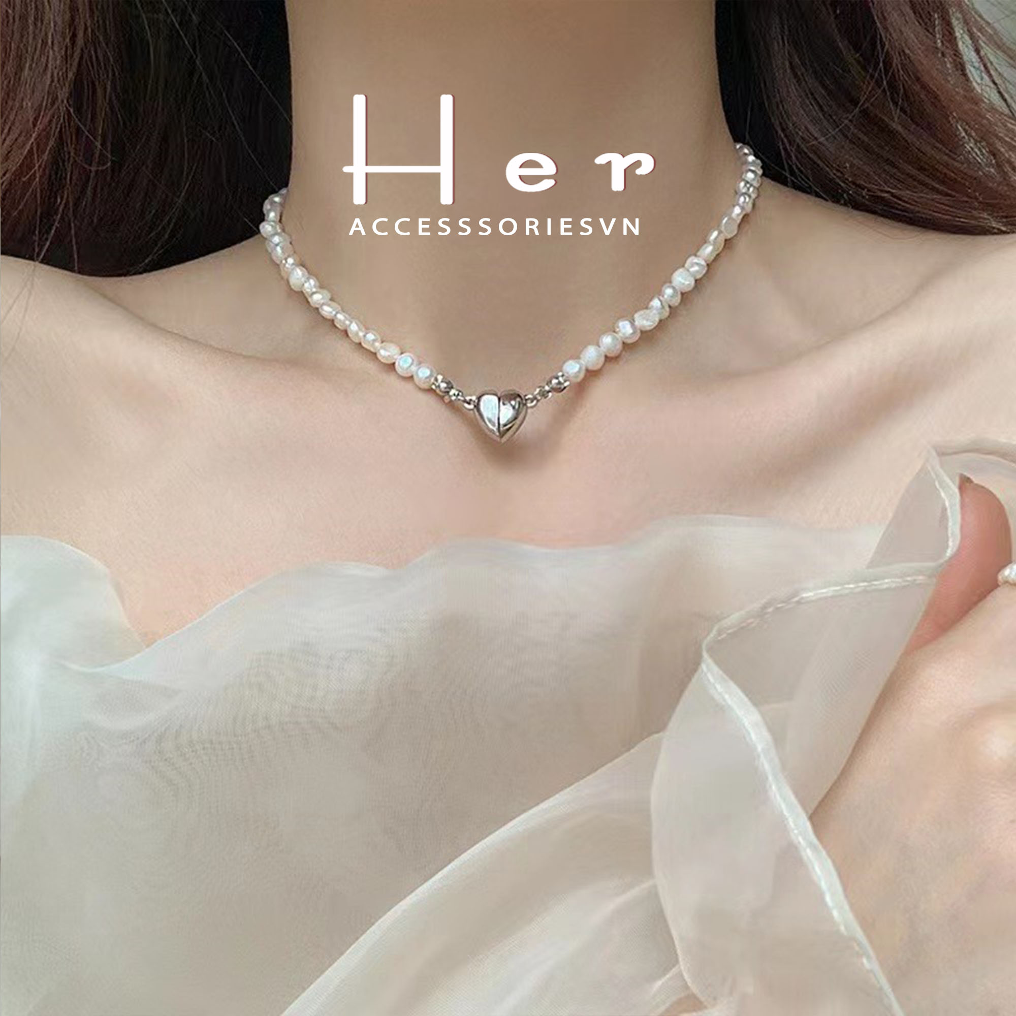 Chocker nữ, dây chuyền nữ, chocker đính đá sang trọng dự tiệc C46 Her Jewelry