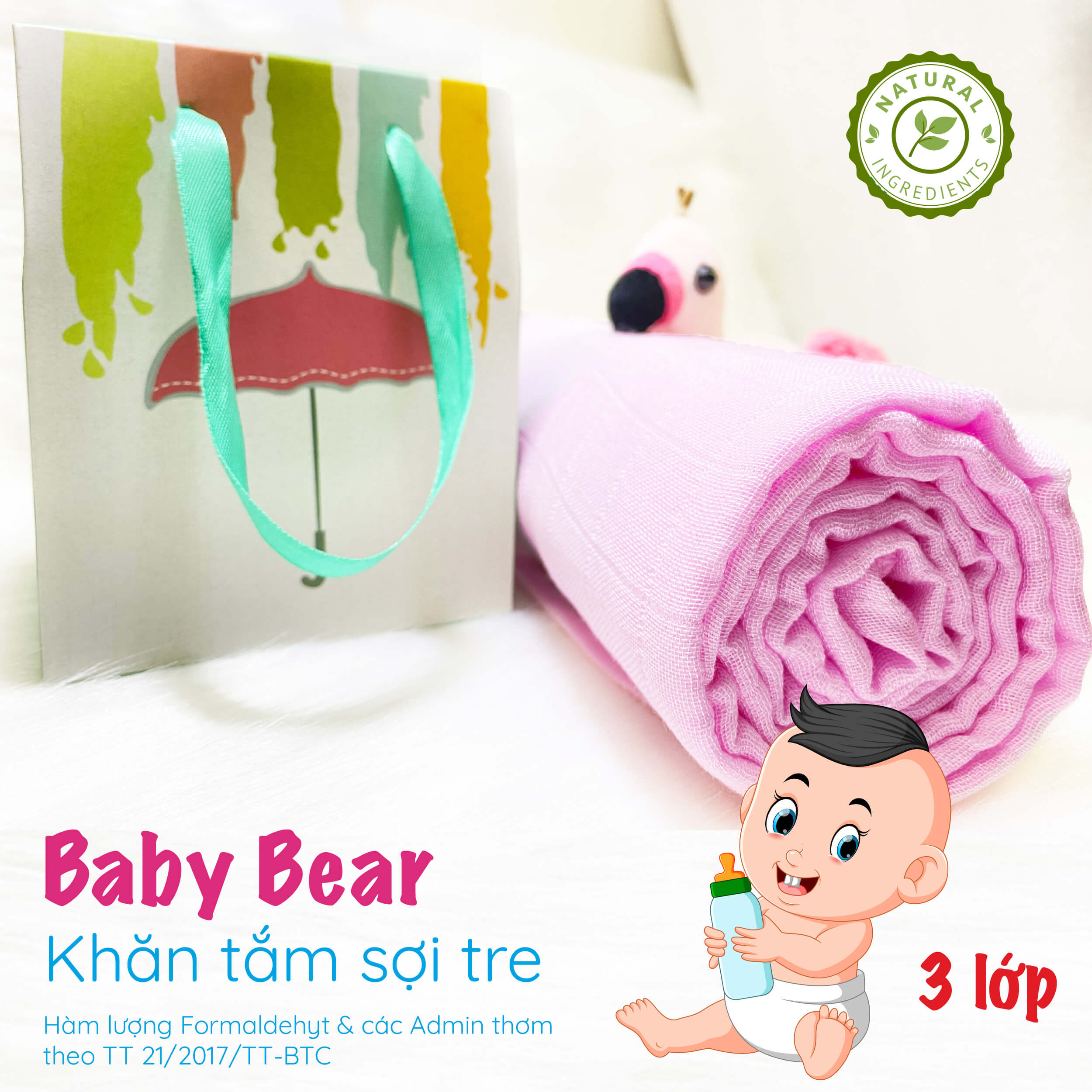 Khăn tắm sợi tre (Bamboo) Babybear 84x95cm
