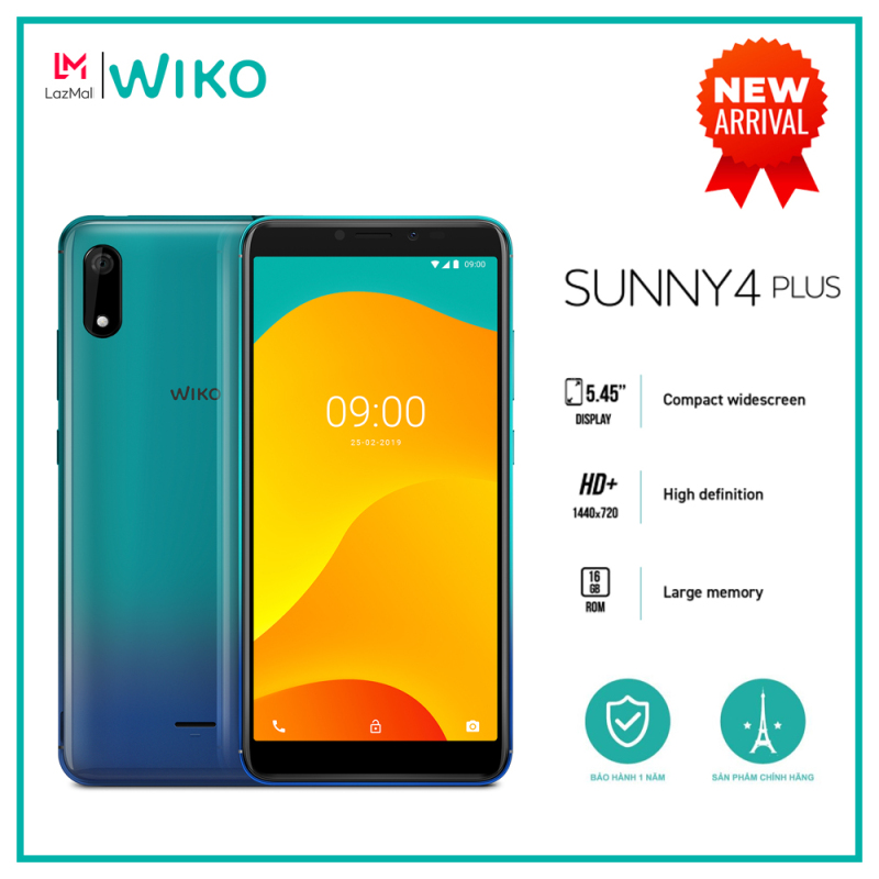Điện thoại Wiko Sunny 4 Plus - Ram 1GB, Rom 16GB, Pin 2500mAh, Màn hình 5.45, Camera 5MP, Selfie 5MP Flash - Hàng chính hãng