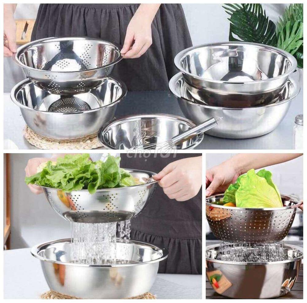 SET 5 MÓN RỔ INOX