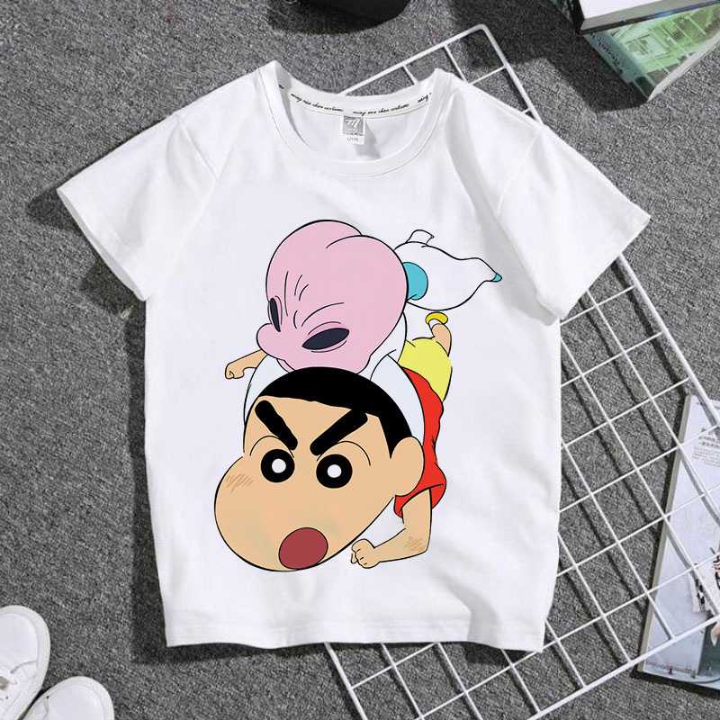 Áo thun bé trai, bé gái mịn mát in hình shin dễ thương