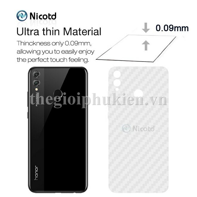 Miếng dán vân carbon, các bon mặt lưng cho Huawei Honor 8X
