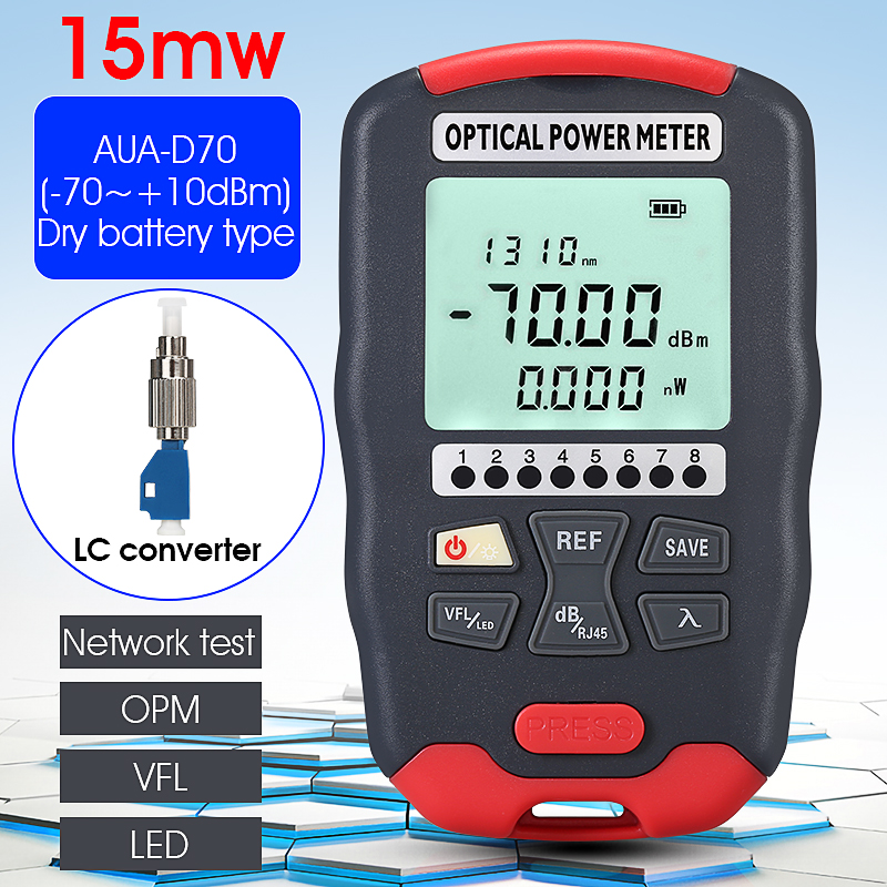 4 in 1 ftth fiber optic power meter vfl led light sc/fc/st universal connector -70~+10dbm fiber optical tester 1-50mw