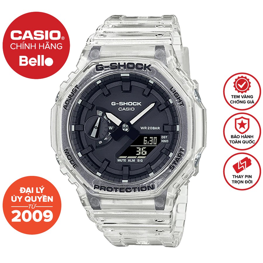 Đồng hồ Nam dây nhựa Casio G-Shock GA-2100SKE-7ADR chính hãng bảo hành 5 năm pin tọn đời