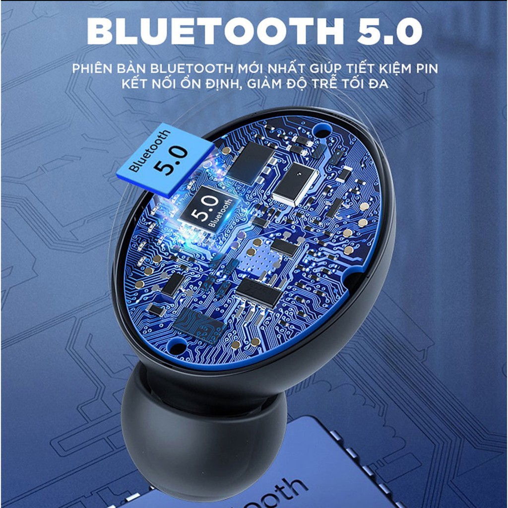 Tai Nghe Không Dây TWS KIMISO F9 Pro - Bluetooth 5.0 - Pin 600h - Kháng Nước, Kháng Bụi - Sản Phẩm Chính Hãng