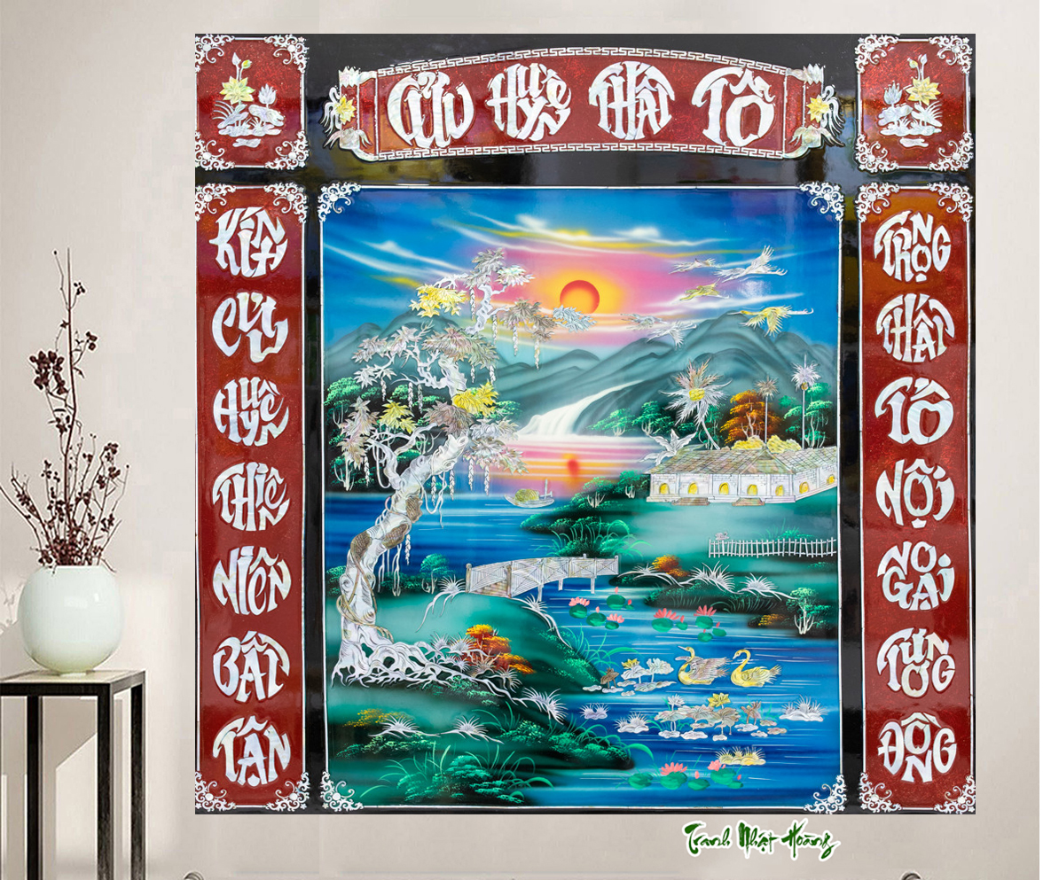 Tranh 3D dán tường phòng thờ
