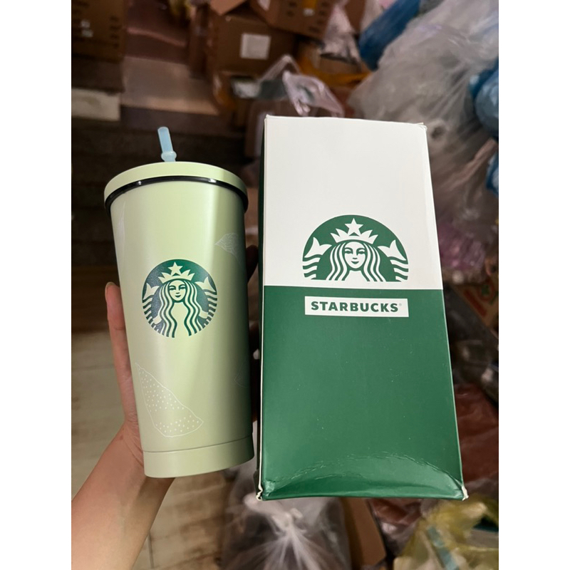 Ly Giữ Nhiệt Starbuck XANH MINT 532ml Siêu Sịn Sò ( Bình Giữ Nhiệt Xanh )