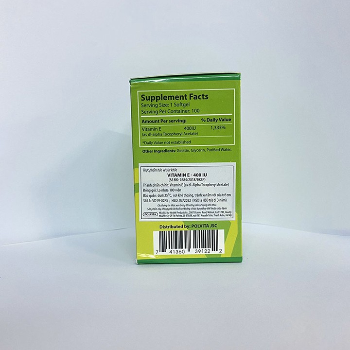 Vitamin E 400IU chống lão hóa da