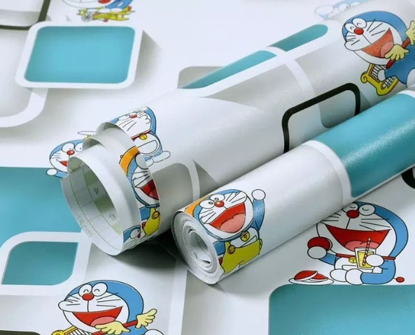 Cuộn 10m decal giấy dán tường khổ 45cm có keo sẵn MẪU ĐÔ RÊ MON XINH XẮN