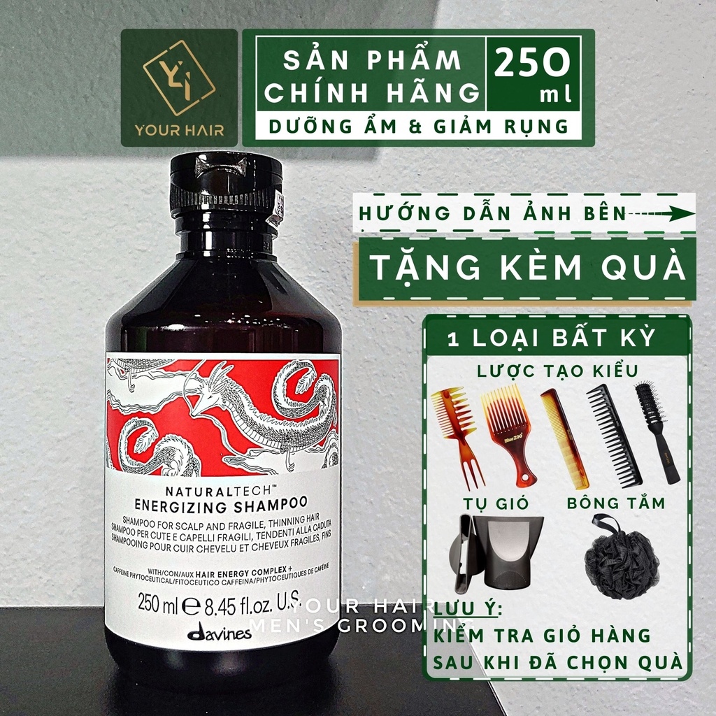 ₪  Dầu gội chống rụng tóc Davines NaturalTech Energizing Shampoo - 250ml   1000ml