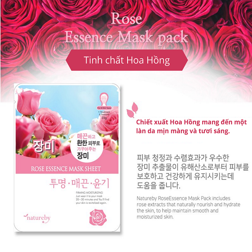 [HCM]Mặt nạ dưỡng da Natureby Hàn Quốc - Combo 10 miếng