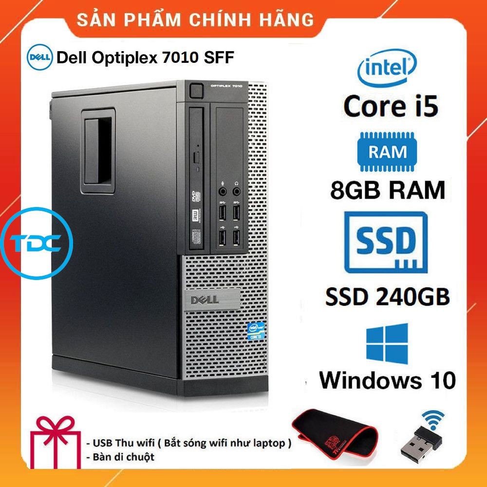 [Trả góp 0%]Case máy tính để bàn Dell Optiplex 7010 SFF Core i5/ Ram 4GB/ SSD 240GB. Quà Tặng Bảo hành 12 Tháng. Hàng Nhập Khẩu