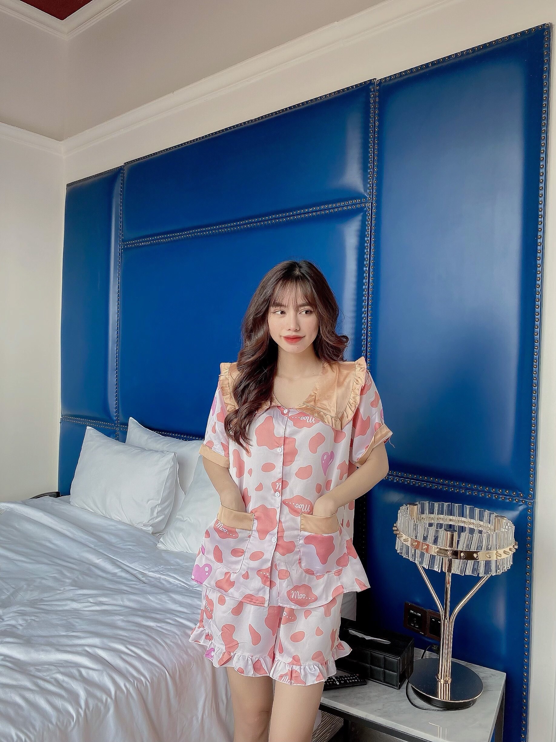 (45-110kg) Đồ bộ Lụa Satin Đùi Bigsize cao cấp