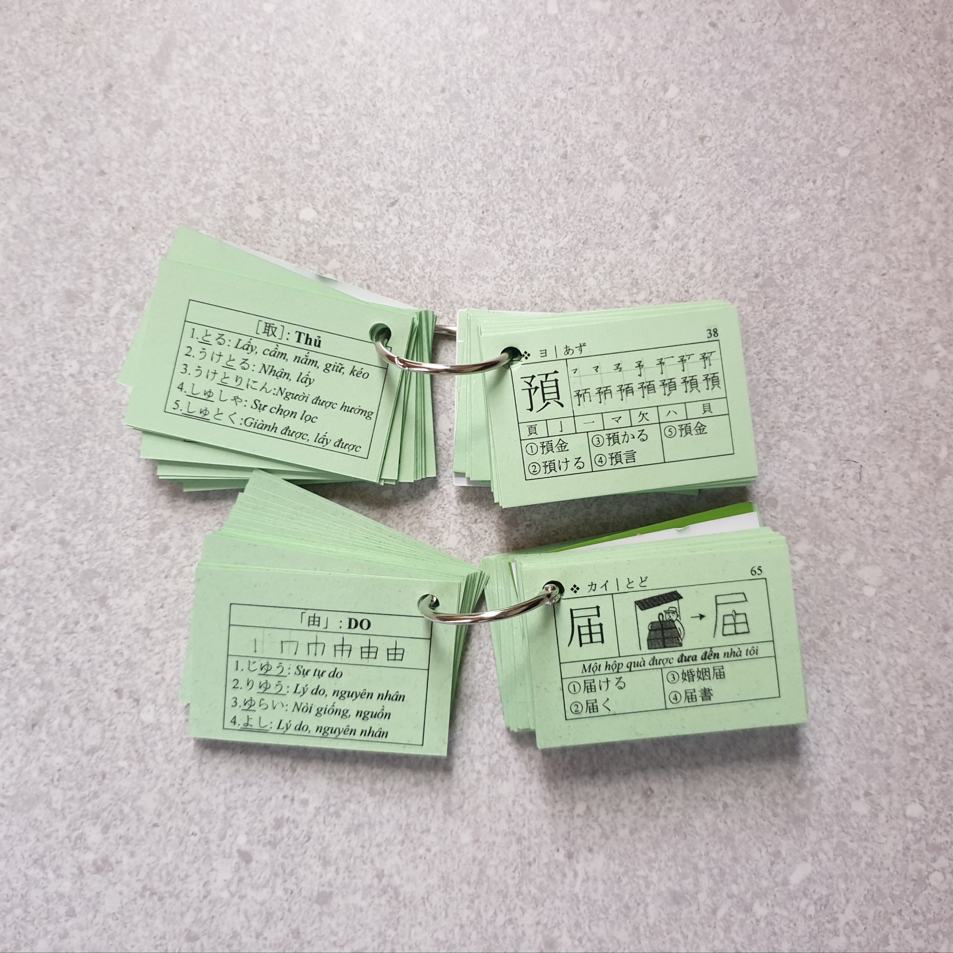 Flashcard N3 - Thẻ học Kanji (04 xấp)